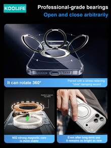 Koolife 1个装 360°旋转磁吸充电透明手机壳，兼容苹果17 Pro Max，PC+TPU材质，带金属镜片，独立按键，兼容 17/17 Pro/17 Air/15/15 Pro/15 Pro Max/16/16 Pro/16 Pro Max