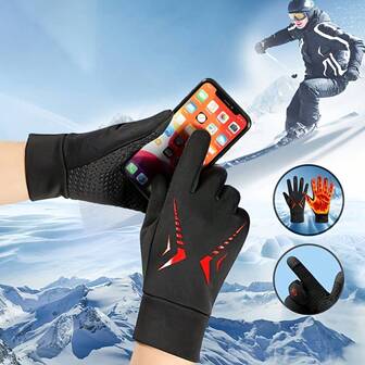 1 Pair Touchscreen Winter Gloves For Men And Women, Outdoor Thermal Lined Insulated Gloves,Suitable For Running, Driving, Cycling, Work, Outdoor Hiking, Halloween Accessories!