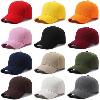1 pezzo Visiera retrò di colore unito stile hip hop, cappellino da baseball alla moda per uso esterno