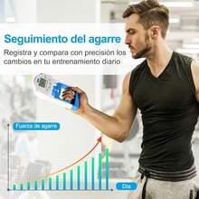 Dinamómetro Digital de Mano, medidor de Fuerza de Agarre, Captura automática, Potencia de Agarre electrónico de Mano, 90 kg - Azul-blanco - Ver 3