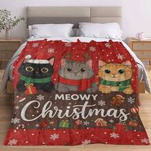 1 pătură personalizată cu model de Crăciun, perfectă pentru a adăuga căldură în sufragerie sau birou sau ca pătură decorativă. Această pătură de călătorie versatilă este un cadou ideal pentru orice anotimp și un accesoriu excelent pentru decorul casei.