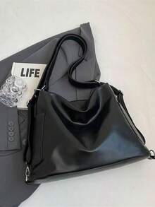 Dedoo 三合一女士多功能手提包，新款时尚高端大容量，适合通勤、背包、单肩包使用 - 黑色 - 查看 8