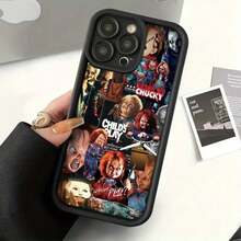 Una funda para teléfono móvil con un diseño único de temática de terror, que ofrece protección completa con TPU de goma suave a prueba de golpes y caídas.Viene en un elegante color negro, adecuado tanto para hombres como para mujeres, compatible con los modelos de  16, 15, 14, 13, 12, 11Xs, XR, X7/8 Mini Plus Pro Max E Series. - Burdeos - Ver 7