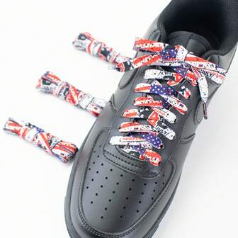 1 par de cordones de colores impresos y con estampado de teñido anudado de 8 mm, casuales y versátiles