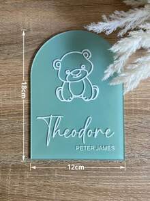 1PC Personalized Baby Name Sign, Modern Nursery Art, Baby Shower & Christening Gift For Girls Boys, Custom Acrylic Nursery Wall Decor For Birth Announcement, Nursery Decor, Door Sign, Custom Kids Teen Announcement Sign, Kids Birth Plaque, Personalized Wooden Birth Name Plaque, Hello World Reveal Photo Props - Multicolor - View 2