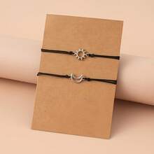 Fashion Alloy Sun, Moon, And Star Friendship Bracelet - Adjustable, Suitable For Casual Wear Or As A Gift - Vàng - Xem 7