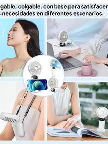 5-SPEED RECHARGEABLE PORTABLE HANDHELD FAN - White - View 9
