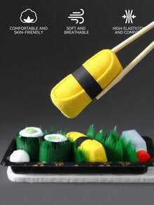 CREATOR SOCKS 2双装新颖彩色寿司和三文鱼图案中筒袜礼盒装，2025秋冬新款男女通用运动袜，创意美食灵感设计，针织面料，加长加厚，柔软舒适，是复活节、生日、感恩节、万圣节、圣诞节、狂欢节、情人节、家庭聚会、派对的完美礼物 - 彩色 - 查看 4