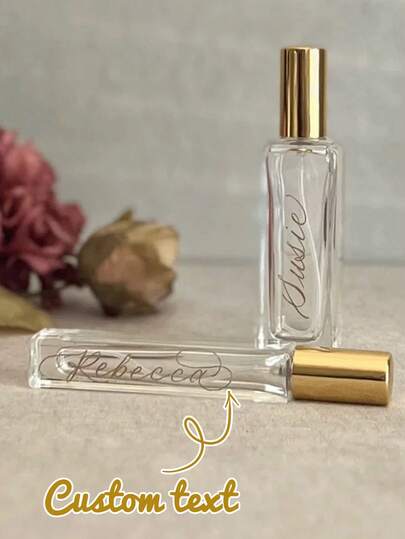 Customization Personalized Engraved Perfume Bottle, Customizable Text, Thick Square Glass Perfume Bottle, Portable Travel Size Empty Bottle, Sample Perfume Bottle, Mother Of The Bride, Bridal Party Gift