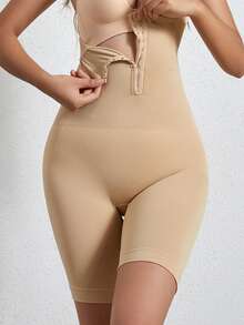 Button Closure Waist Cincher Sports Shapewear Bottoms, Slimming Pants