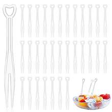 100/50pcs Transparent Heart-Shaped Fruit Picks, Dessert Forks, Double-Prong Appetizer Forks, Suitable For Wedding Party, Fruit, Cake, Bar, Club, Restaurant, Home, Kitchen Tools, Kitchen Utensils, Kitchen Accessories, Household Kitchen Supplies - Multicolor - View 6