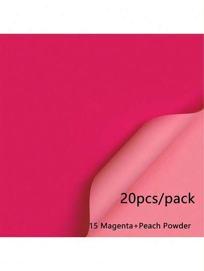 20张高品质双面花卉包装纸 - 防水耐用，红黑配色 - 适用于时尚礼品包装、DIY手工、婚礼及任何场合装饰 - 内含薄纸和花束包装材料