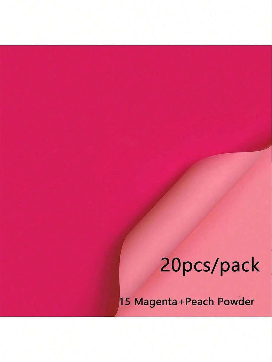 20张高品质双面花卉包装纸 - 防水耐用，红黑配色 - 适用于时尚礼品包装、DIY手工、婚礼及任何场合装饰 - 内含薄纸和花束包装材料 - 玫紅色 - 查看 1