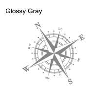 Pegatinas decorativas de estilo de brújula creativa para coche, caravana, autobús, autocaravana, SUV, camioneta, carga, caravana, calcomanías de vinilo para camping - Gris brillante - Ver 9
