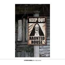 Fiestas Guirca Cartel de advertencia de terror para decoración de fiestas temáticas de Halloween, señal de precaución 'Mantén fuera de casa embrujada' con imagen de monja aterradora, ideal para decorar eventos de terror y fiestas infantiles de miedo - Envío GRATIS ✅ Entrega 24/48h a España (península) - Multicolor - Ver 3