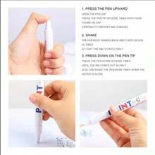 Caneta Permanente Reparadora Tira Riscos Pintura Automotiva Carro Moto Desenho Tênis Roupas - Azul - Visão 7