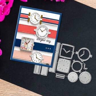 Creative Watches Metal Cutting Dies, DIY Scrapbooking Album And Embossing Stencil, Greeting Card Making Tool, Card Paper Cutting Crafts ,Gift Card Making Template Die Cuts