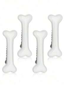 4pcs Cute Dog Bone & Alligator Shaped Hair Clips, Versatile Side Bangs Clip Hairpins, Hair Accessories For Party & Festivals Claw Clips Hair Claws Hair Barrettes, School Stuff, College - trắng - Xem 5