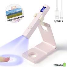Lâmpada de secagem de unhas portátil, UV/LED, que cura todos os tipos de esmalte em gel. Recarregável com cabo Tipo C, conjunto 3 em 1 com suporte, lâmpada e cabo. Compacta e elegante, ótima opção para presente, acessível e com excelente custo-benefício. - Multicolorido - Ver 16
