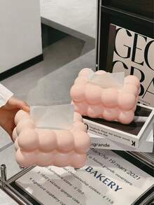 1 pieza Caja grande para toallas de papel de nueva decoración del hogar, organizador de escritorio, soporte para caja de pañuelos, adecuado para sala de estar, dormitorio, hotel, restaurante, cocina, decoración, rosa, verde