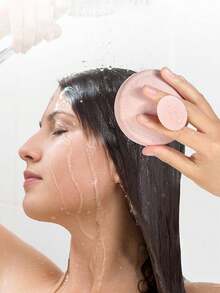 1 escova massageadora para couro cabeludo, esfoliante de silicone para couro cabeludo, ferramenta para lavar cabelo adequada para todos os tipos de cabelo, mulheres, homens, crianças, animais de estimação, decoração de banheiro, decoração de outono, volta às aulas