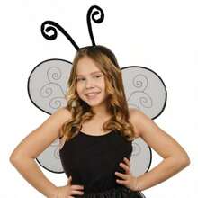 Funcredible Black Bug Wings And Headband Bug Costume For Women And Black Butterfly Wings Moth Costume Accessories Insect Accessories For Girls