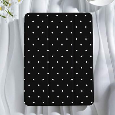 Kingsung 黑白极简波点图案基础款平板电脑保护套，兼容 iPad 9.7/10.2/10.5/10.9/12.9/Pro 11（第十代）、Galaxy Tab S6 Lite 10.4 英寸、Kindle Paperwhite 第十二代（2024 年款）、Kindle 第十一代（2022 年款）。提供柔软防震保护，支持智能支架/自动唤醒/睡眠功能。春季周年纪念礼物之选。