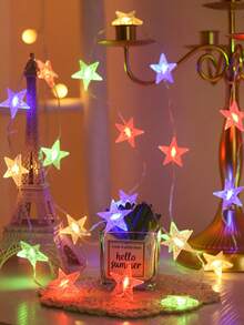 1pc 1/2/3/4/5M Indoor Decoration Star Light String, 2 * AA Batteries (Not Included), Bedroom Decoration LED Fairy Light, Christmas Tree Decoration Light String, Outdoor Garden Decoration Light String - Clear - View 9