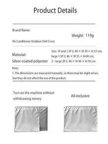 1 Stück Außeneinheit-Abdeckung für Klimaanlage, wetterfeste und staubdichte Schutzhülle für Wandmontage-Klimaanlage