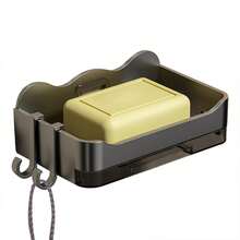 1PCS Shower Soap Holder, Soap Box, Wall-Mounted Soap Dish, Bathroom Wall-Mounted Soap Dish, Detachable Drain Soap Dish, Bathroom Tools, Household Daily - 灰色 - 查看 6