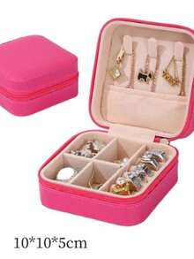 Portable Travel Jewelry Box Storage Bag Ring Necklace Pouch Good Gift - 黑色 - 查看 2