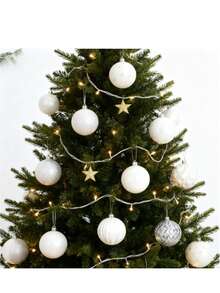 36pcs/Box 4cm Christmas Ball Ornaments, Home Decor Hanging Accessories, Christmas Decoration, Multi-Color Options - White - View 2