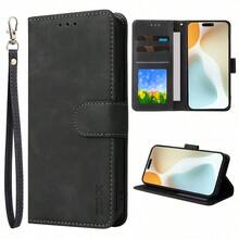 Wallet Made Of High-Quality Synthetic Leather With Card Slot, Photo Frame Holder, Gloves, Magnetic Flip Phone Case Suitable For IPhone 16 Pro Max 15 Plus 14 Pro Max 13 Pro Max 12 11 Protective Case, Business Shock Resistant Protective Card Bag - Màu xanh lam - Xem 3