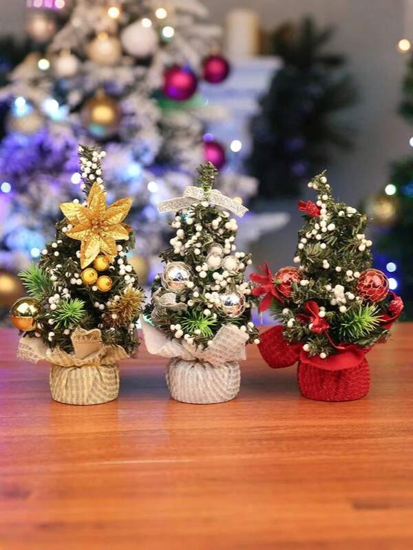 1 pieza Micro paisaje DIY Decoración de Navidad Árbol de Navidad de cerámica de 20 cm Mini adorno, Accesorios de decoración para escaparate de muñecas, Regalos sorpresa para actividades de fiesta de Navidad, Decoración del hogar Decoraciones navideñas Decoración de habitación Invierno