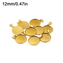 5pcs 18K Gold-Plated Round Disc Welding Bails, DIY Jewelry Necklace Pendant Making Accessories, Fit For Gemstone Setting