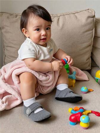 Söta, varma och lätta plyschtofflor, lämpliga för pojkar och flickor, bekväma halkfria mjuka sular, lämpliga för inomhusbruk på hösten/vintern