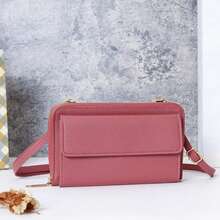 Bolso cruzado pequeño y versátil para mujer, bolsa de teléfonoóvil portátil, de cuero sintético, a, con pantallaáctil VUFI - Negro - Ver 10