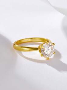 1枚帶證書的碳化硅戒指,925純銀女款婚戒,適用於宴會,派對,正式場合,情人節,求婚,訂婚,結婚,周年紀念日,生日禮物和新娘珠寶