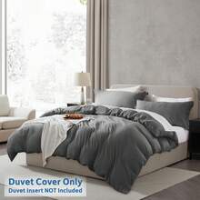 Soft Prewashed California King Duvet Cover Set, 3 Piece, Zipper Closure, 104x98 Inches Duvet Cover And 2 Pillow Shams - No Comforter,  In 2025 - 灰色(無被子) - 查看 2