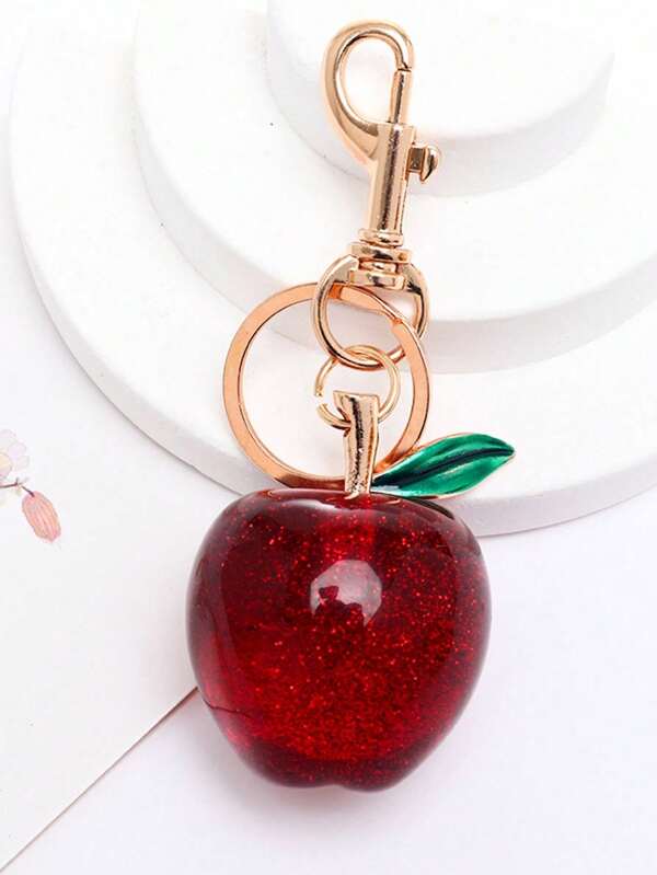 1 pieza Llavero con colgante de cristal en forma de manzana grande, dije brillante de manzana adecuado para billeteras, bolsos, mochilas, bolsos cruzados de mujer, regalos, con cierre de langosta para llaves de coche y bolsos, regalo de cumpleaños creativo, ideas de regalo de Navidad, bolsas, maestro, amigo, hermana
