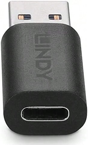 Lindy 41904 cambiador de género para cable USB 3.2 Type A USB 3.2 Type C Negro