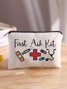 Neue tragbare Aufbewahrungstasche - Mini Kosmetiktasche, Kulturbeutel, Erste-Hilfe-Set, Reiseaccessoires, tragbare Reise-Kulturtasche mit Reißverschluss, Strand-Kulturtasche, bedruckte Aufbewahrungstasche, Datenkabel-Aufbewahrungstasche, der Luftfahrtstandard-konformen Kosmetiktasche; kann Medikamente, Erste-Hilfe-Artikel usw. aufbewahren.