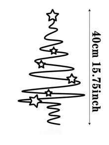 1件金属圣诞树墙饰 - 铁艺雕塑，适用于户外花园露台、室内家居装饰，可用于圣诞节、万圣节、复活节、感恩节 - 无需电源或电池 - 黑色 - 查看 8