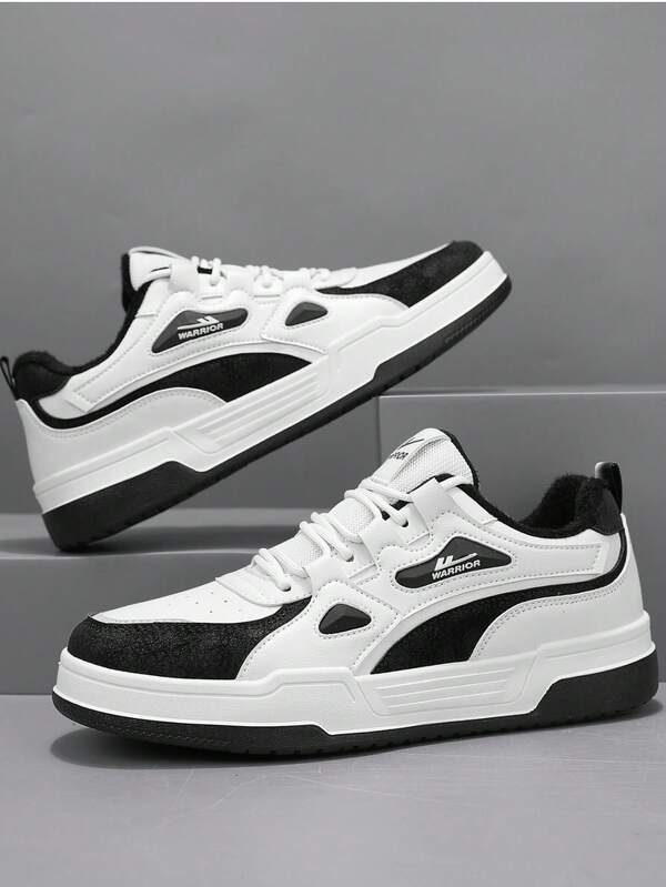 WARRIOR 1 Paar WARRIOR Herren Lässig Schuhe mit dicker Sohle und Schnürung, weiche Sohle, Outdoor Flache Schuhe, runde Zehenkappe, niedriger Absatz, rutschfest, einfarbig elegant, weiche Sohle, Wanderschuhe geeignet für Studentenabschlussfotos, Herren Leder Sneaker mit niedriger Spitze