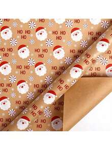 1pc 300x43cm Christmas Gift Wrapping Paper With Reindeer, Santa Claus, Christmas Tree Patterns, Gift Packaging Decoration Paper, Christmas Wrapping Paper, DIY Gift Decoration, Handmade Packaging Paper, Easy To Protect Items, Gift Box Filling, Party Decoration - Christmas Style Design, Durable Packaging, Holiday Packaging, Holiday Decoration