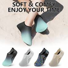 Scurtain Barefoot Water Shoes For Women Men Beach Swim Aqua Socks Summer Quick-Dry Sandals Slippers - 綠黑 - 查看 7