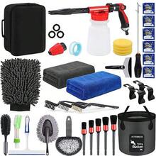 Heiß verkaufendes Autoreinigungswerkzeug 40-teiliges Set mit Schaumstoffpistole Sprüher große Reinigungswaschhandschuhe Handtücher