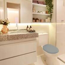 Universal White Toilet Seat With Lid - 灰色的 - 查看 6