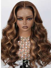Eulisi Tóc giả ren phía trước 13x4 Body Wave, tóc thật, tóc thật đã được nhổ sẵn, mật độ 180, tóc giả ren phía trước trong suốt, tóc thật dành cho phụ nữ, tóc giả không keo 9A, tóc thật với tóc con, màu tự nhiên, highlight màu vàng mật ong P427#, thẳng, sóng cơ thể, sóng sâu, sóng nước, màu 1B/30#, tóc giả thẳng, sóng cơ thể, sóng sâu, - màu đen - Xem 75