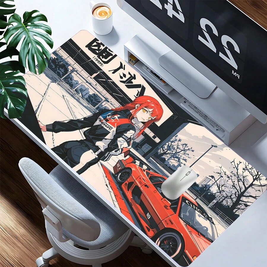 1 Tấm lót chuột mở rộng hình cô gái đua xe Anime ngầu và xe hơi đỏ - Tấm lót bàn chơi game nghệ thuật Cyberpunk cỡ lớn cho văn phòng và chơi game, Tấm lót chuột thẩm mỹ, Tấm lót cao su có thể giặt được, cạnh khóa chống trượt, nhiều kích cỡ, thích hợp cho văn phòng tại nhà, quà tặng tuyệt vời cho gia đình và bạn bè - màu sắc - Xem 1